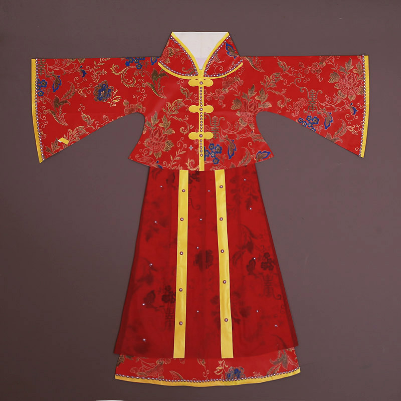 复古纸袍仙衣纸袍女款纱裙款仙家纸衣服成品长袍套装神仙神袍花朵
