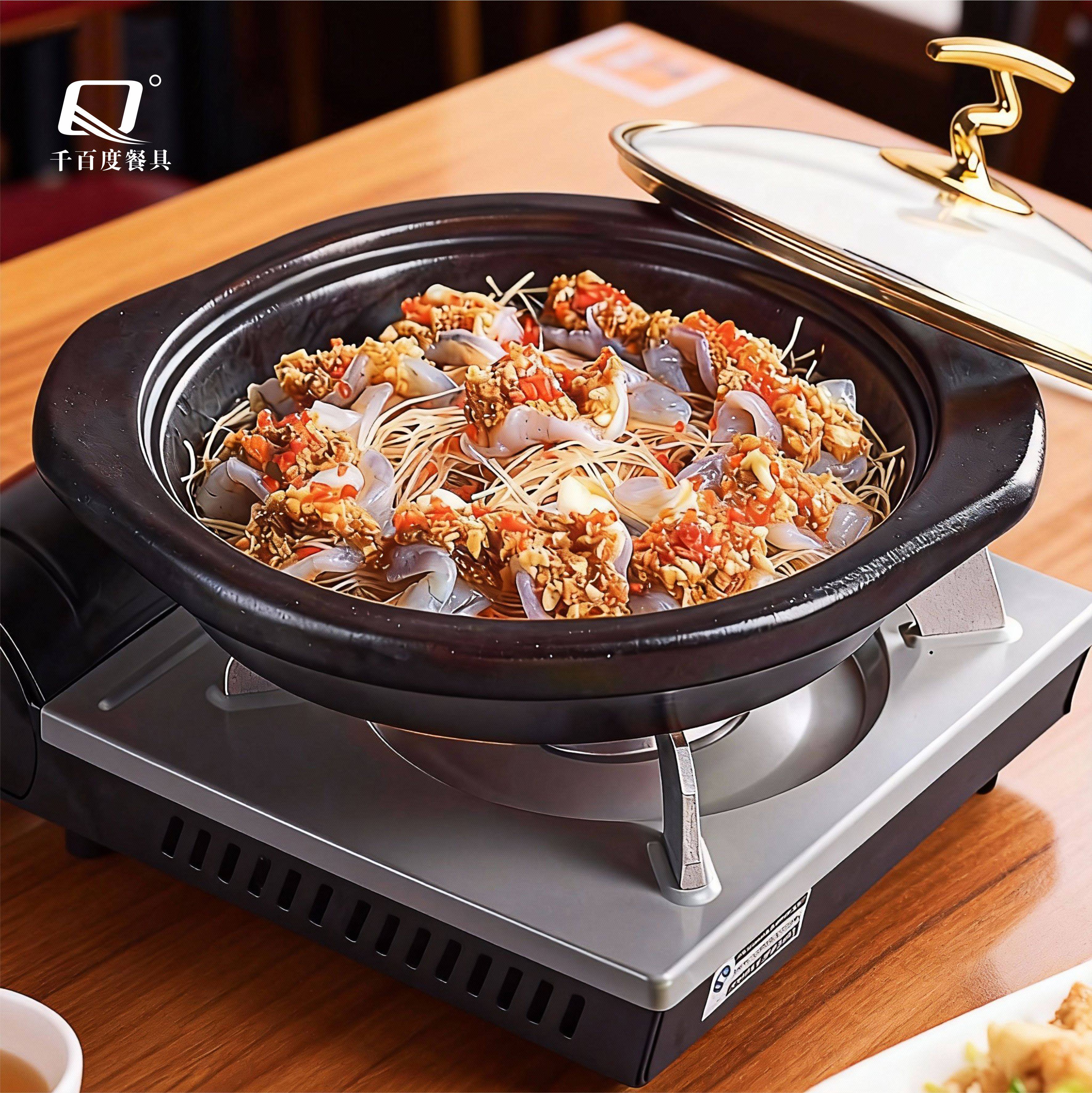 生焗蒜蓉粉丝虾煲砂锅平底浅口明火加热耐高温干锅饭店商专用餐具