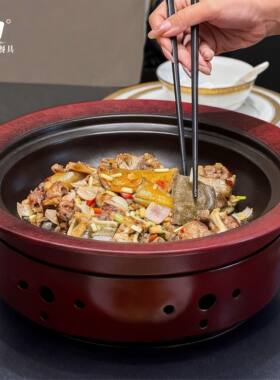 高端特色复古砂锅红烧甲鱼煲焖鸡