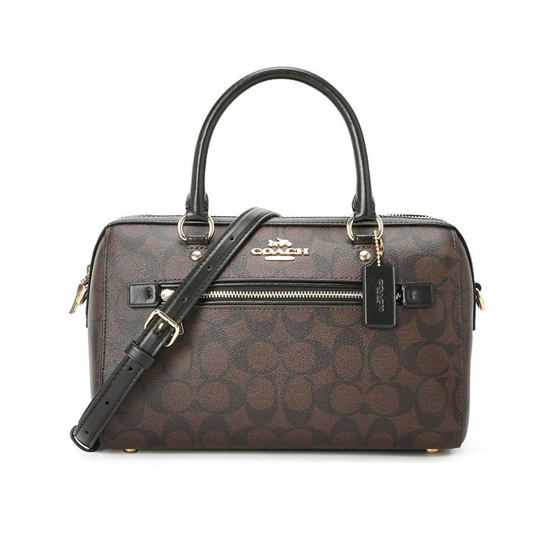 COACH蔻驰女包ROWAN波士顿桶包手提包老花单肩包斜挎包奢侈品包包