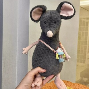 英国jELLYCAT2024拉克兰悲伤鼠老鼠耗子豚鼠毛绒玩具安抚公仔玩偶