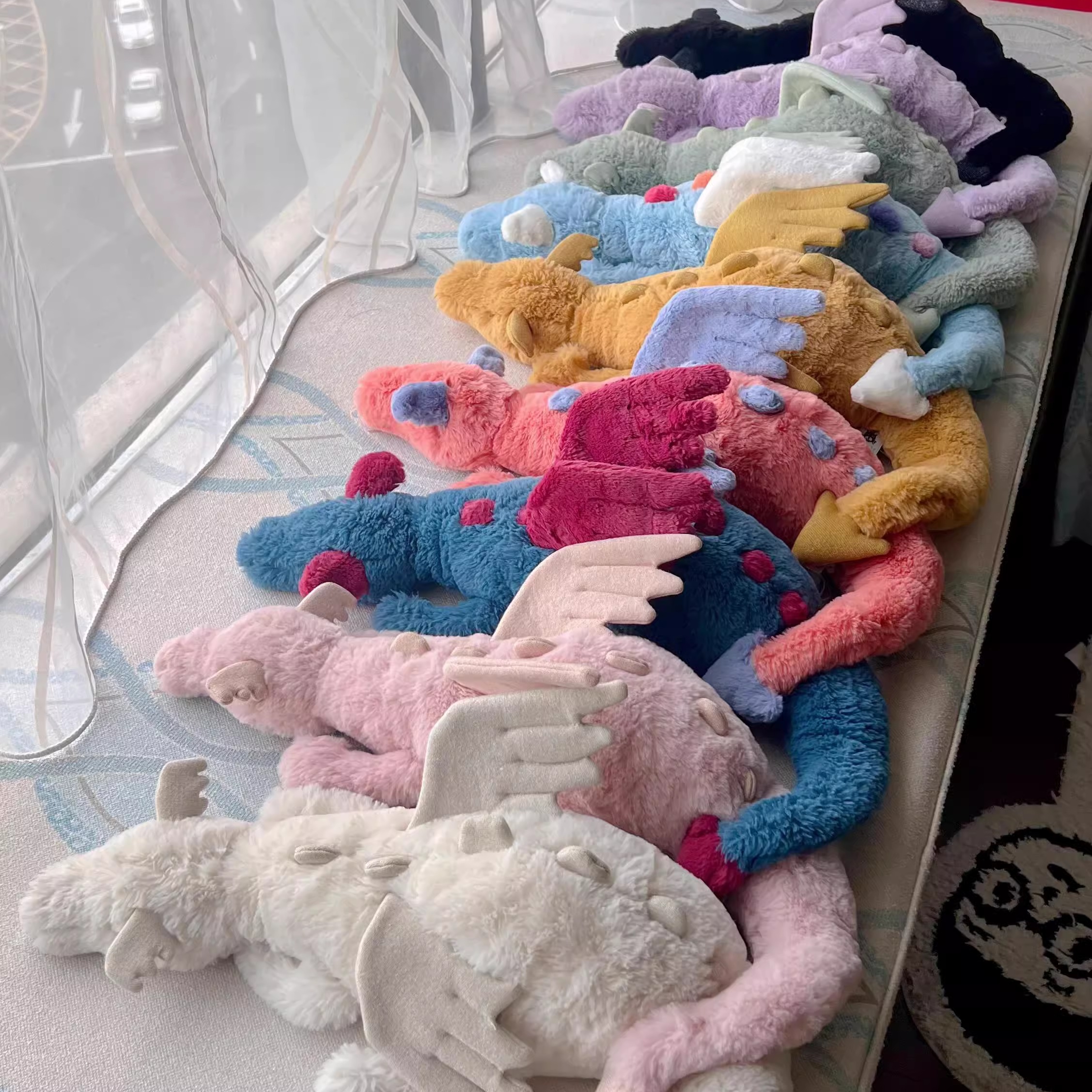 jellycat粉龙紫龙雪龙蓝龙天空龙