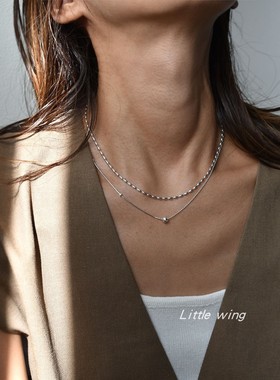 S925银女简约气质通勤项链