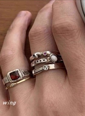 女铜日韩复古做旧戒指指环