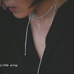 日本日系 时尚气质 波光粼粼 闪亮长款项链 毛衣链女