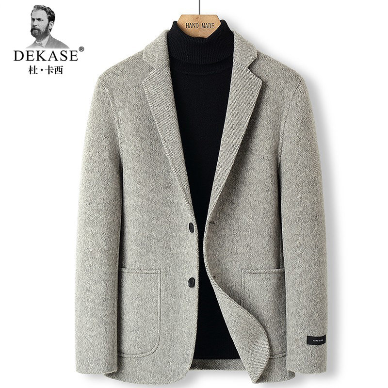 Dekase 休闲 纯羊毛西装男2025新款秋冬呢子上衣男款双面毛呢外套