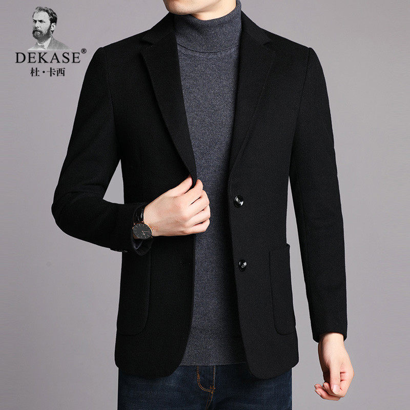 Dekase 秋冬羊毛西装男纯色百搭毛呢西服上衣商务休闲 西服外套,男装,休闲西服,淘宝优惠券,粉丝福利购,淘宝优惠卷