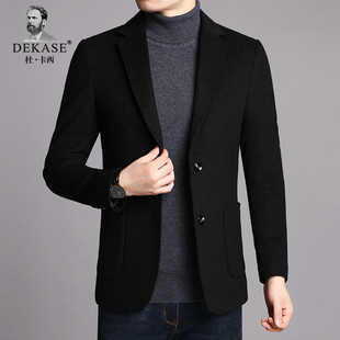 西服外套 男纯色百搭毛呢西服上衣商务休闲 Dekase 秋冬羊毛西装