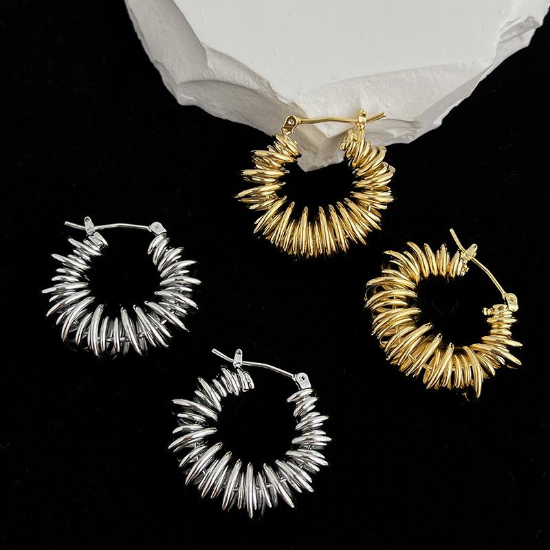 bv耳环弹簧耳圈时髦走秀款耳环