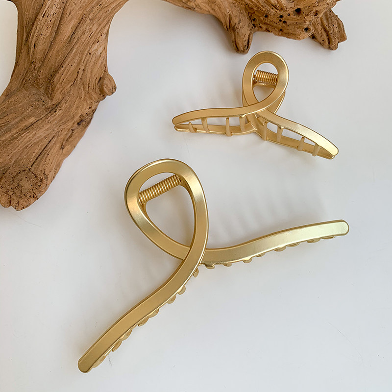 ins法式网红哑光金属新款鲨鱼夹