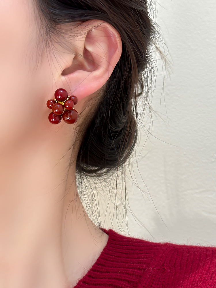 法式金属女珍珠高级感耳钉