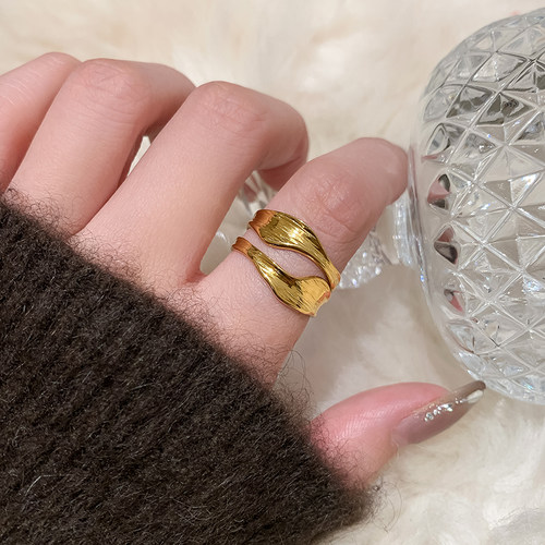 开口可调节金属不规则ins冷淡风小众钛钢戒指指环气质潮人高级感