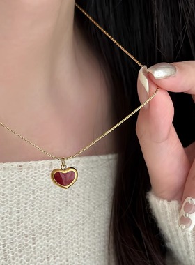 爱心钛钢女高级感项链