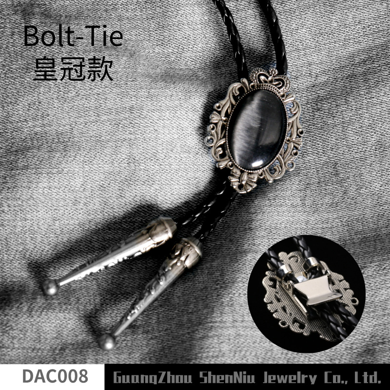 复古花纹猫眼石波洛领带bolotie