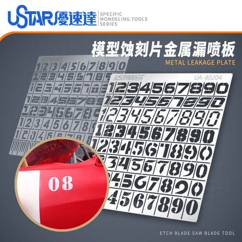 优速达 重型装备战车模型番号数字漏喷板 UA-80204 80205 - 实物图