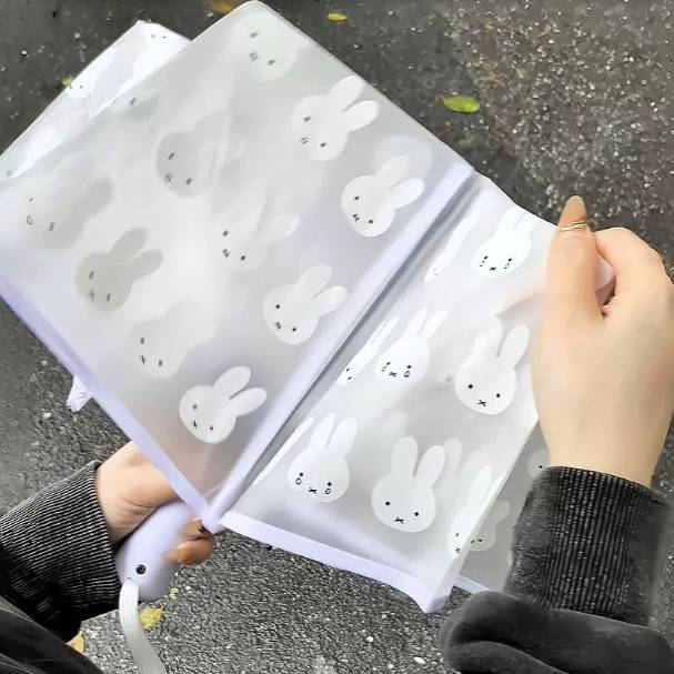 可爱兔子雨伞女加大厚结实抗风自手动折叠长柄小巧可携式高颜值学