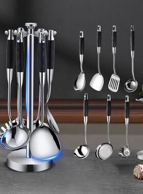 316不锈钢汤勺锅铲家用炒菜铲子乌檀木柄厨房厨具套装大汤壳