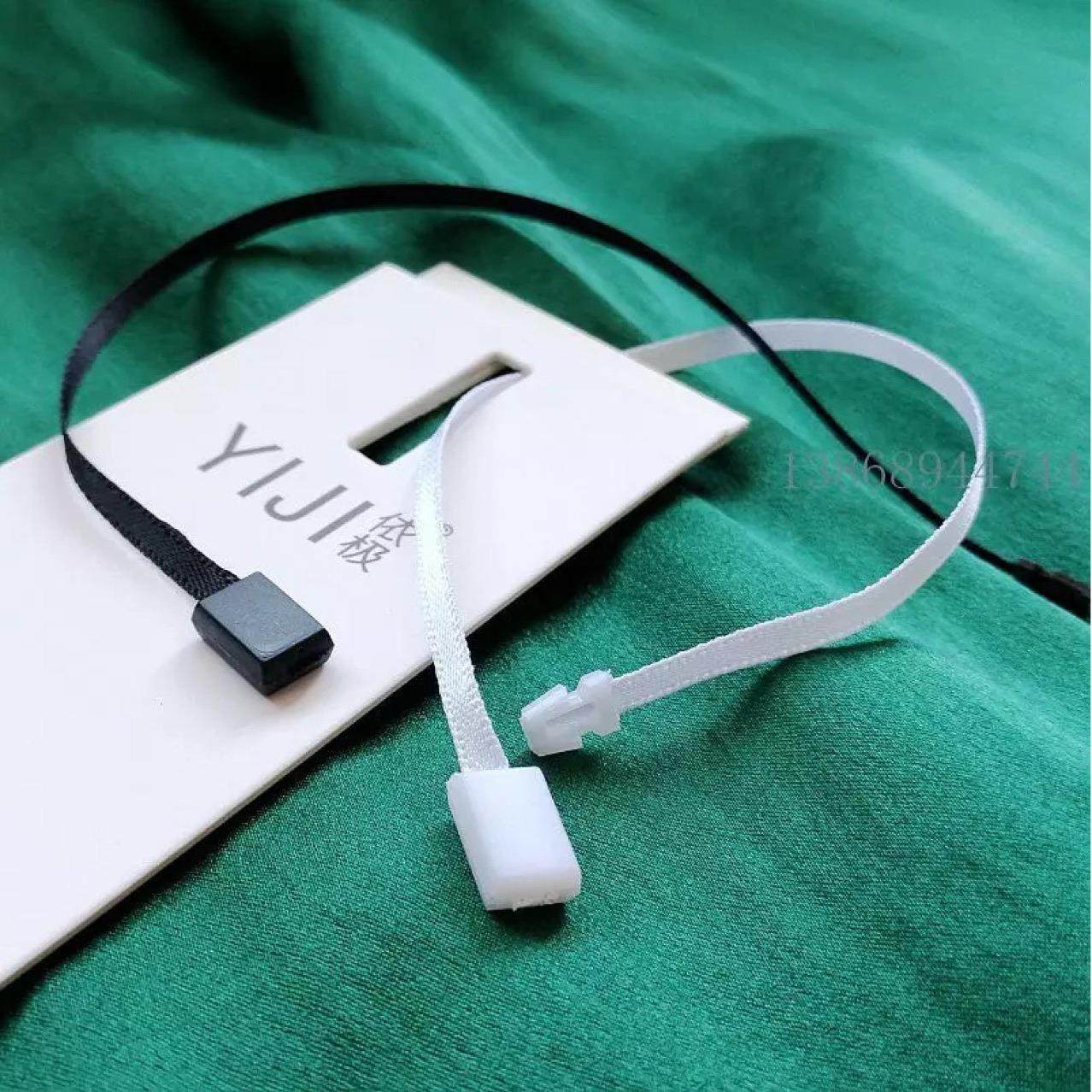 丝带吊粒单插吊牌绳一次性丝带吊粒现货服装辅料高档吊牌挂绳