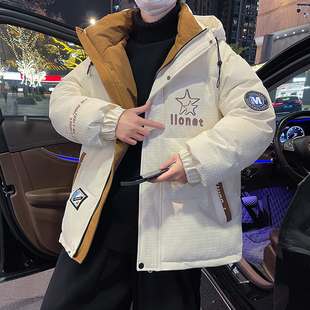 冬季羽绒服男孩2025新款青少年学生帅气加厚保暖棉衣大童潮牌外套