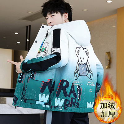 青少年短款羽绒服连帽潮流