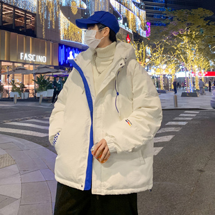 羽绒服男冬季新款港风连帽加厚保暖外套学生帅气百搭宽松面包服男