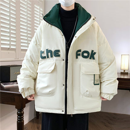 工装羽绒服男冬季2024新款加厚棉衣青少年保暖轻薄冬装连帽外套潮