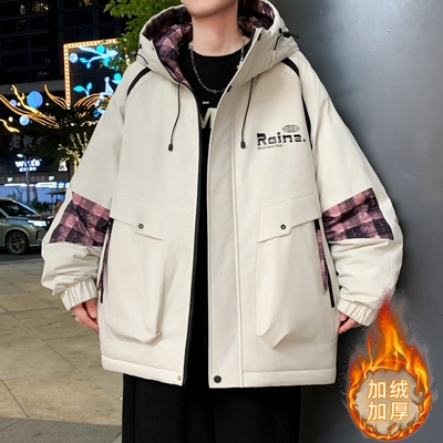 羽绒服男款冬季2025新款潮牌青少年初中高中学生加绒加厚冬装外套