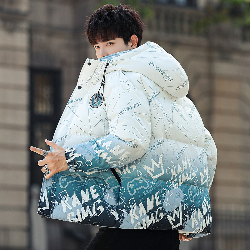 休闲短款连帽羽绒服连帽潮流