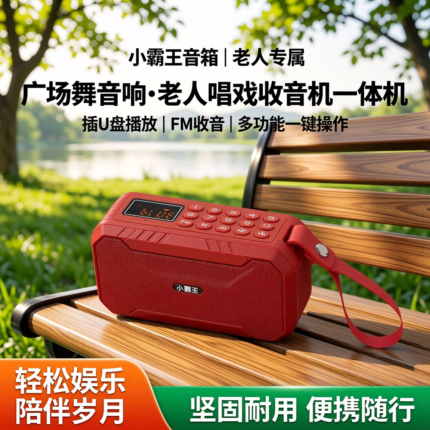 小霸王音箱插U盘广场舞音响老人唱戏收音机一体播放器老年播放机