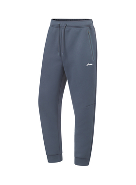 李宁健身系列男子秋冬立体剪裁舒适户外运动束脚卫裤长裤AKLT439