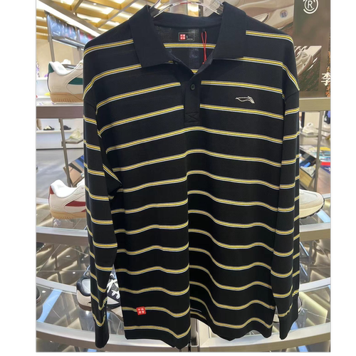 中国李宁滑板系列2024秋季男女潮百搭宽松休闲长袖polo衫APLU789