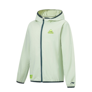 李宁男大童户外运动风衣夏季系列轻薄舒适透气连帽外套YFDT059