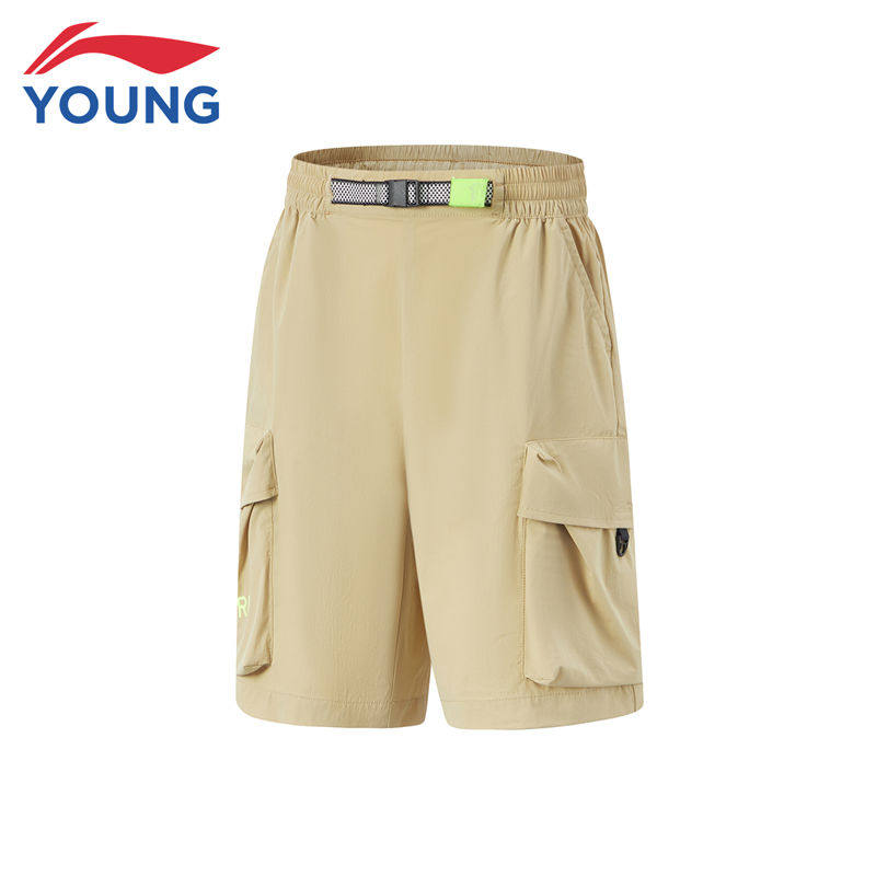 李宁儿童短裤男童运动五分裤夏季冰感舒适宽松透气休闲裤YKSU029