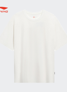李宁23款春夏季短袖男字母印花舒适透气时尚百搭圆领T恤AHST123