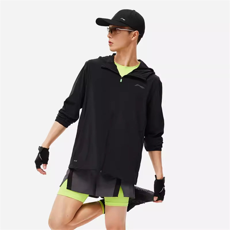 李宁风衣外套男款2024夏季新款服宽松休闲男子开衫AFDU163