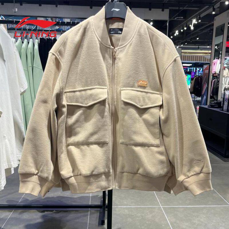 李宁运动休闲系列男子休闲风衣冬季潮流开衫保暖宽松外套AFDT889