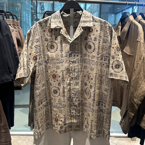 JTUR男装休闲百搭印花短袖衬衫