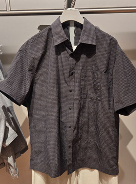2025秋季新款WLJZWFJTUR男装时尚休闲百搭格纹短袖衬衫 UMU250016