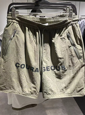 2025夏季新款男装时尚休闲百搭五分裤字母印花宽松短裤UMV640040