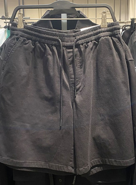 WLJZWFJTUR男装2025夏季休闲宽松百搭松紧腰系绳短裤UMF832018