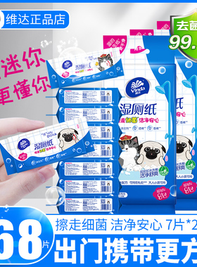 维达湿厕纸便携超迷你湿厕巾洁阴私处厕所可冲如厕擦屁股洁厕湿巾