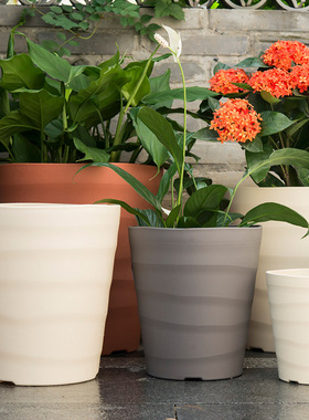 朴悦北欧风格加厚加深花盆热植龟背竹花盆树脂室内大花盆