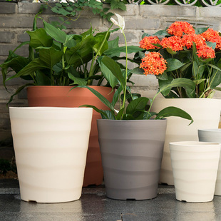 朴悦北欧风格加厚加深花盆热植龟背竹花盆树脂室内大花盆