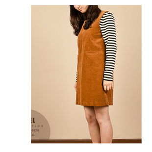 Wutela 纯棉灯芯绒背心裙校园女生日系森女清仓特惠 闭店清仓