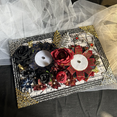 扎痛包diy材料全套送扎板黑白黑色系小食量成品套装diy痛包材料