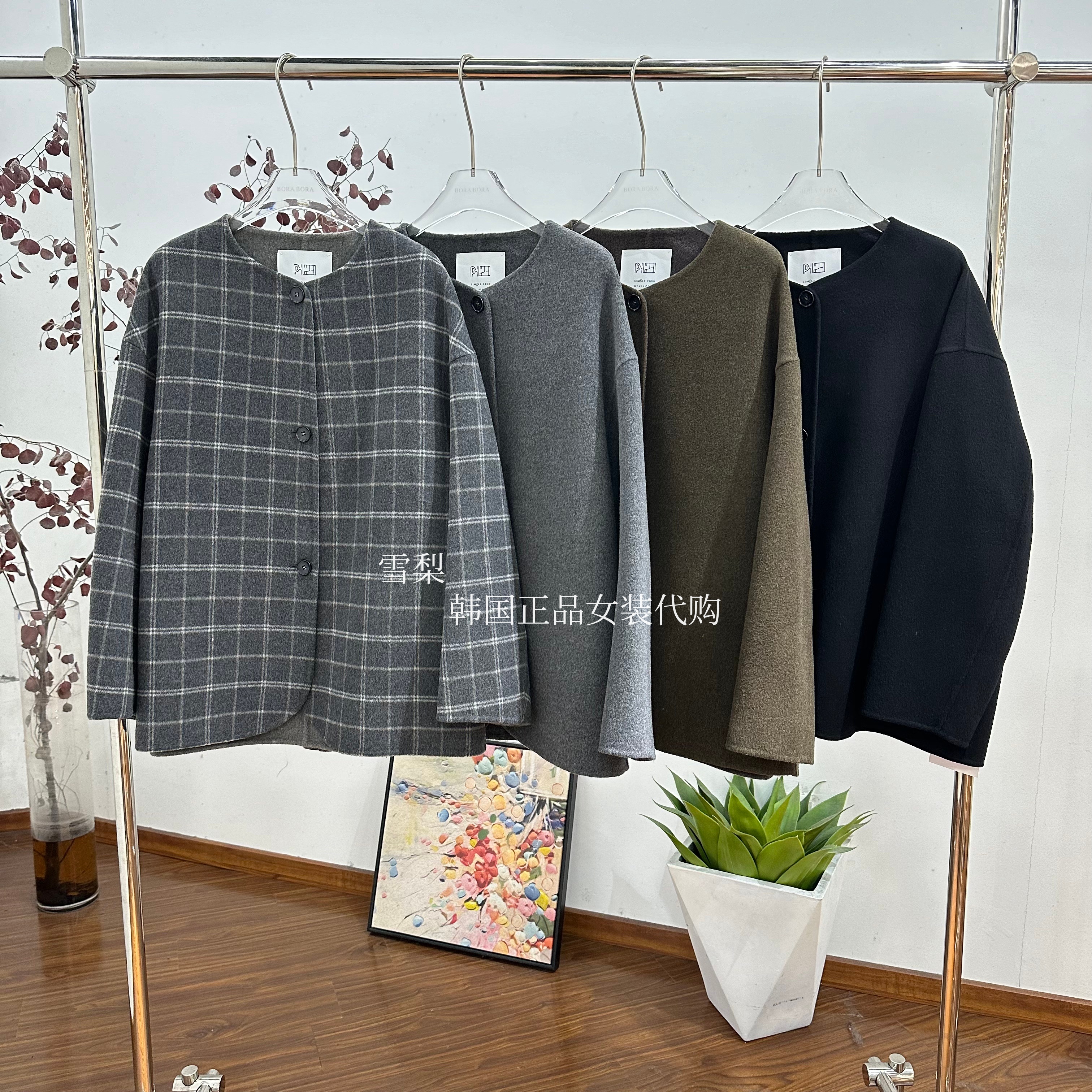 现货 PH23正品女装代购2025秋冬新款圆领百搭单排扣休闲毛呢外套