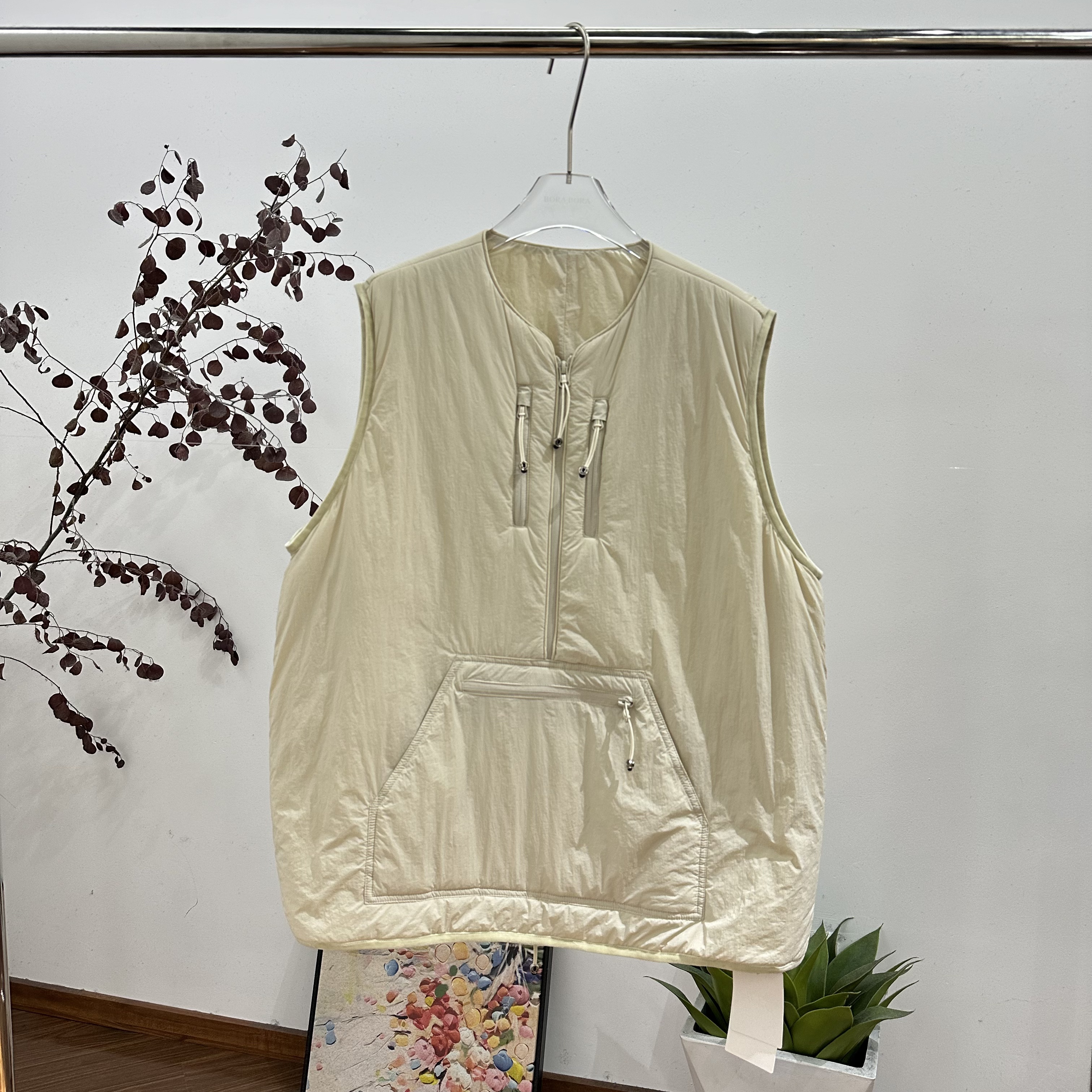 雪莉 欧货正品女装代购2025冬季新款圆领拉链前口袋棉服套头马甲