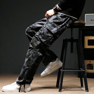 迷彩休闲裤 马裤 男全棉多口袋工装 外贸束脚纯棉耐磨运动裤 潮 裤 男士