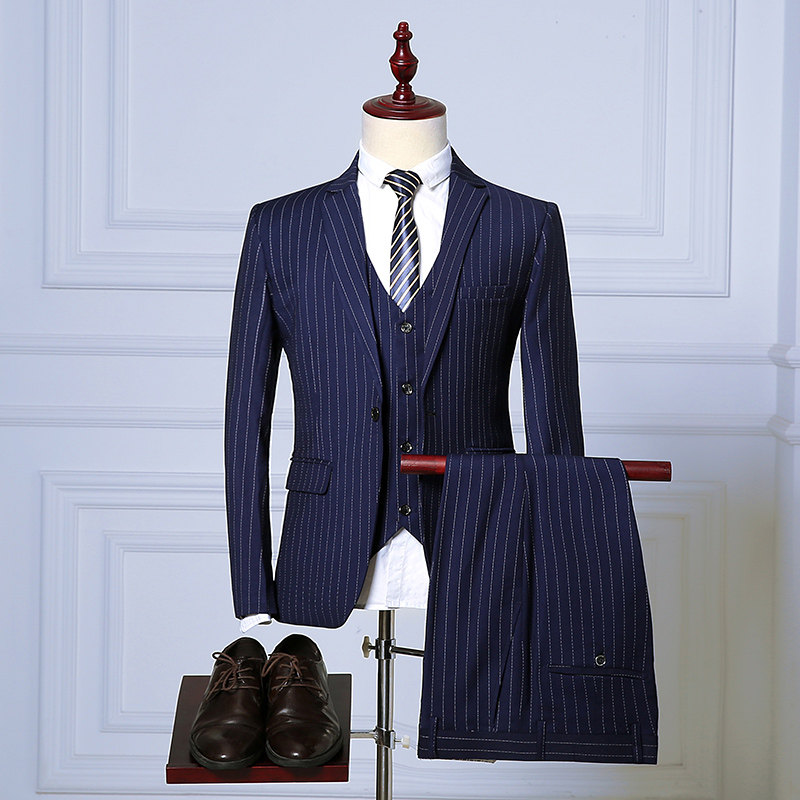 西服套装男士商务正装三件套修身新郎结婚礼服英伦休闲条纹小西装在类目 男装, 西服中 - 来自Buy2taobao.com提供专业的淘宝代购服务
