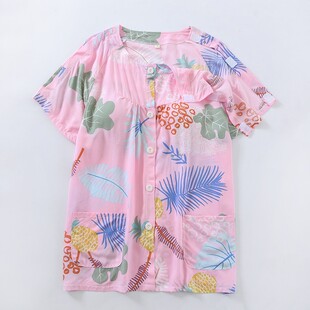 夏季骨折专用上衣带胸垫护理服女术后开肩睡衣短袖手肘摔伤病员服